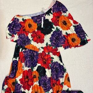 NWT Women’s Floral Dress in Purple Red, and Orange Easter Family Reunion Size 14
